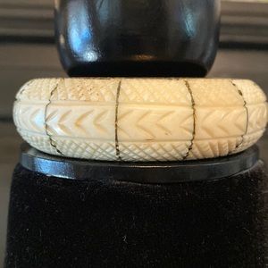 Eastern Exports Antique Natural Elephant Ivory brass Bangle Bracelet